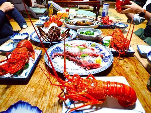 夕食は伊勢海老料理～＠西伊豆・田子｜ダイビングショップアリエス