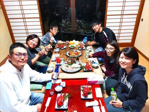 夕飯は伊勢海老料理＠西伊豆・田子｜ダイビングショップアリエス